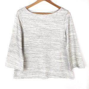 Old Navy Bell Sleeve Textured Heather Gray Top